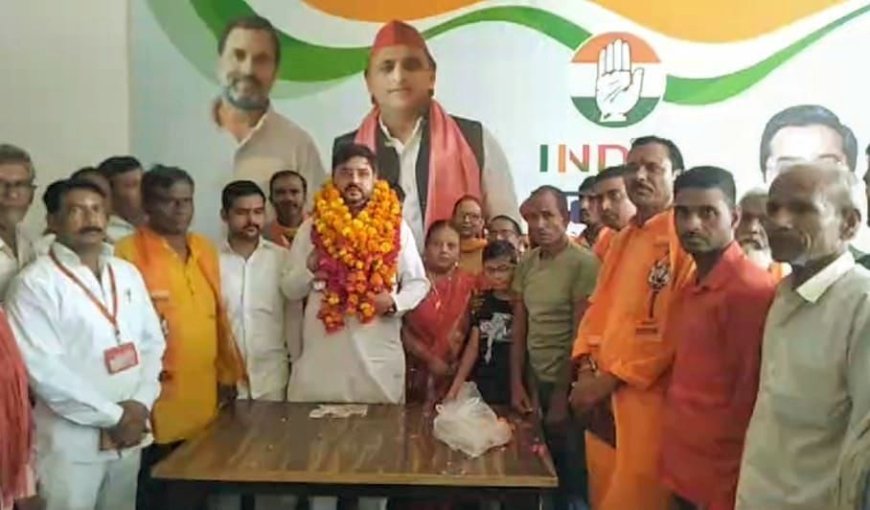 शिवसैनिको ने इंडिया गठबंधन से नवनिर्वाचित कांग्रेस सांसद तनुज पुनिया का स्वागत किया