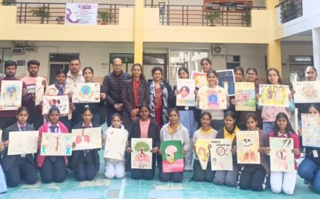एसकेडी में विश्व कैंसर दिवस पर आयोजन, अन्य कॉलेजों के छात्रों की भी रही सहभागिता