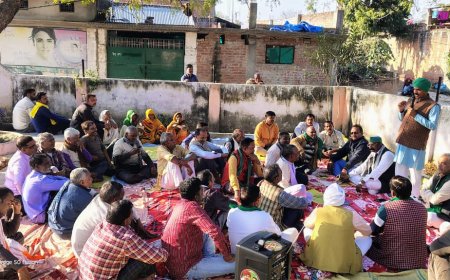 किसान मजदूर स्वाभिमान महापंचायत कार्यक्रम के तहत मसौली में किसान यूनियन की विशेष बैठक