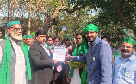 भारत-अमेरिका कृषि समझौता रद्द करने की मांग, राष्ट्रपति को संबोधित ज्ञापन एसडीएम को सौंपा